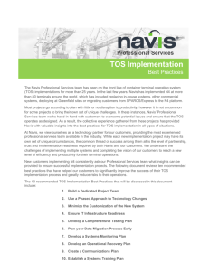 the Navis Implementation Best Practices Report