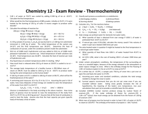 Chemistry 12 - Exam Review