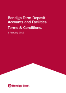 Bendigo Term Deposit Accounts and Facilities