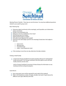 Meeting Planner Checklist - Chicago Southland Convention
