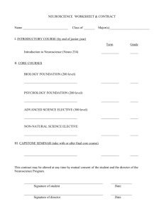 NEUROSCIENCE WORKSHEET & CONTRACT Name Class of