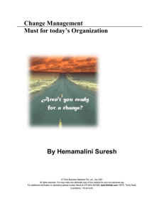 Change Management Must for today's Organization By Hemamalini