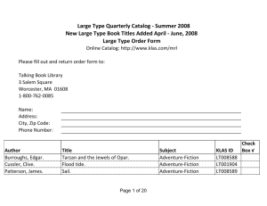 Large Print Books Supplement - Summer 2008