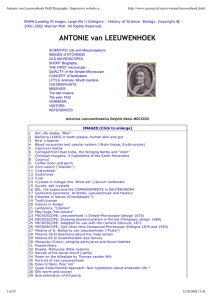 Antonie van Leeuwenhoek Delft Biography. Impressive