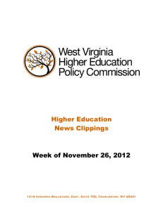 Higher Education News Clippings Week of November 26, 2012