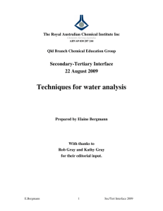 Techniques for water analysis