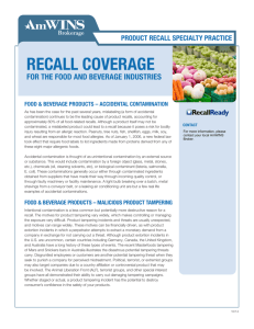 Product Recall for the Food and Beverage Industries
