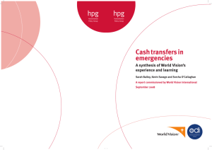 Cash transfers in emergencies: a synthesis of World Vision's
