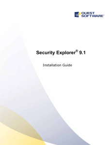 Security Explorer Installation Guide