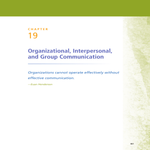 Organizational, Interpersonal, and Group Communication
