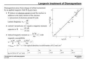 Langevin treatment of Diamagnetism