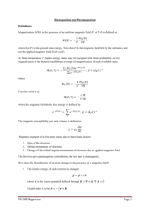 PH-208 Magnetism Page 1 Diamagnetism and Paramagnetism