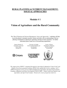 Vision of Agriculture and the Rural Community