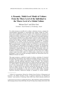 A Dynamic, Multi-Level Model of Culture: From the Micro Level of the