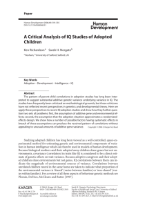 A Critical Analysis of IQ Studies of Adopted Children