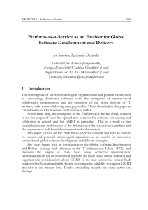 Platform-as-a-Service as an Enabler for Global Software