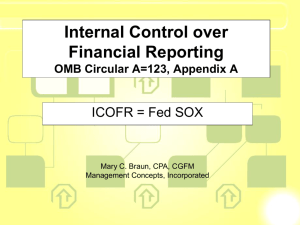 Internal Control over Financial Reporting