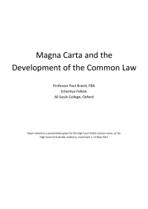 Magna Carta and the Development of the Common Law