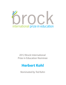 Herbert Kohl - Brock International Prize in Education