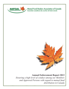 MFDA Enforcement Department Annual Report 2013