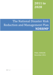The National Disaster Risk Reduction and Management Plan
