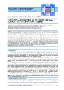 functional structure of entrepreneurial accounting information systems