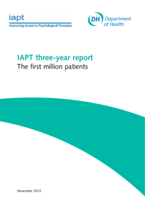 IAPT three-year report – The first million patients