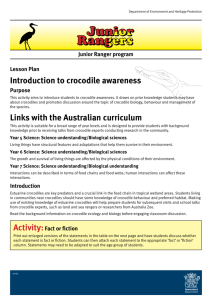 Crocodile awareness lesson plan - Department of Environment and