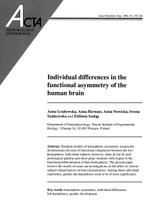 Individual differences in the functional asymmetry of the human brain
