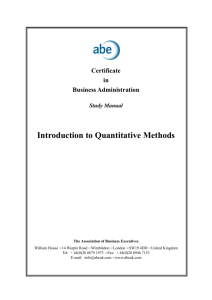 Introduction to Quantitative Methods