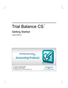 Trial Balance CS Getting Started