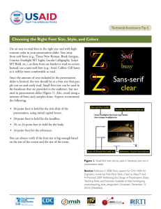 Technical Assistance Tip 5: Choosing the Right Font Size, Style, and