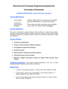 Course Info Sheet  - Department of Electrical and Computer