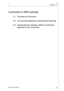 Curriculum in NSW schools