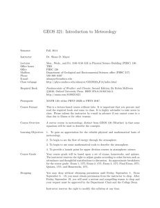 GEOS 321: Introduction to Meteorology