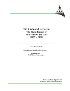 Tax Cuts and Rebates - Minnesota House of Representatives