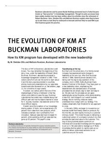 The Evolution of KM at Buckman Laboratories