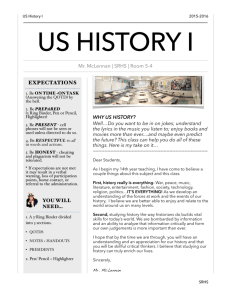 Read the Course Outline - Mr. McLennan's US History I
