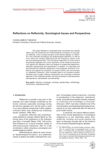 Reflections on Reflexivity: Sociological Issues and Perspectives
