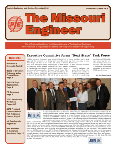 August - November 2012 - Missouri Society of Professional Engineers