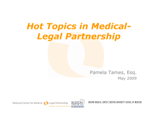 Hot Topics in Medical- Legal Partnership