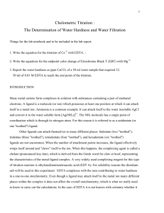 The Determination Of Water Hardness