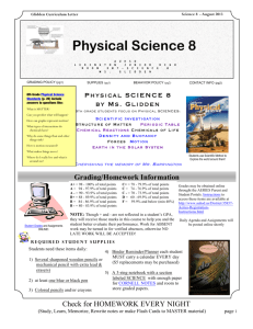 Physical Science 8 - Cypress HS - Anaheim Union High School District