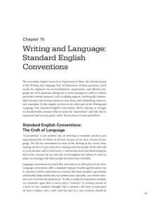 Writing and Language: Standard English Conventions