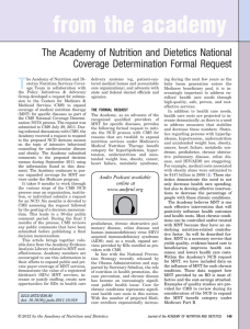 The Academy of Nutrition and Dietetics National Coverage