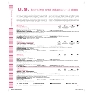 u.s.licensing and educational data