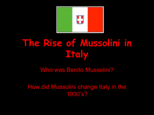 The Rise of Mussolini in Italy