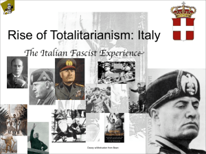 Rise of Totalitarianism: Italy