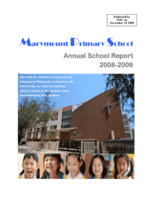Annual School Report Annual School Report 2008-2009