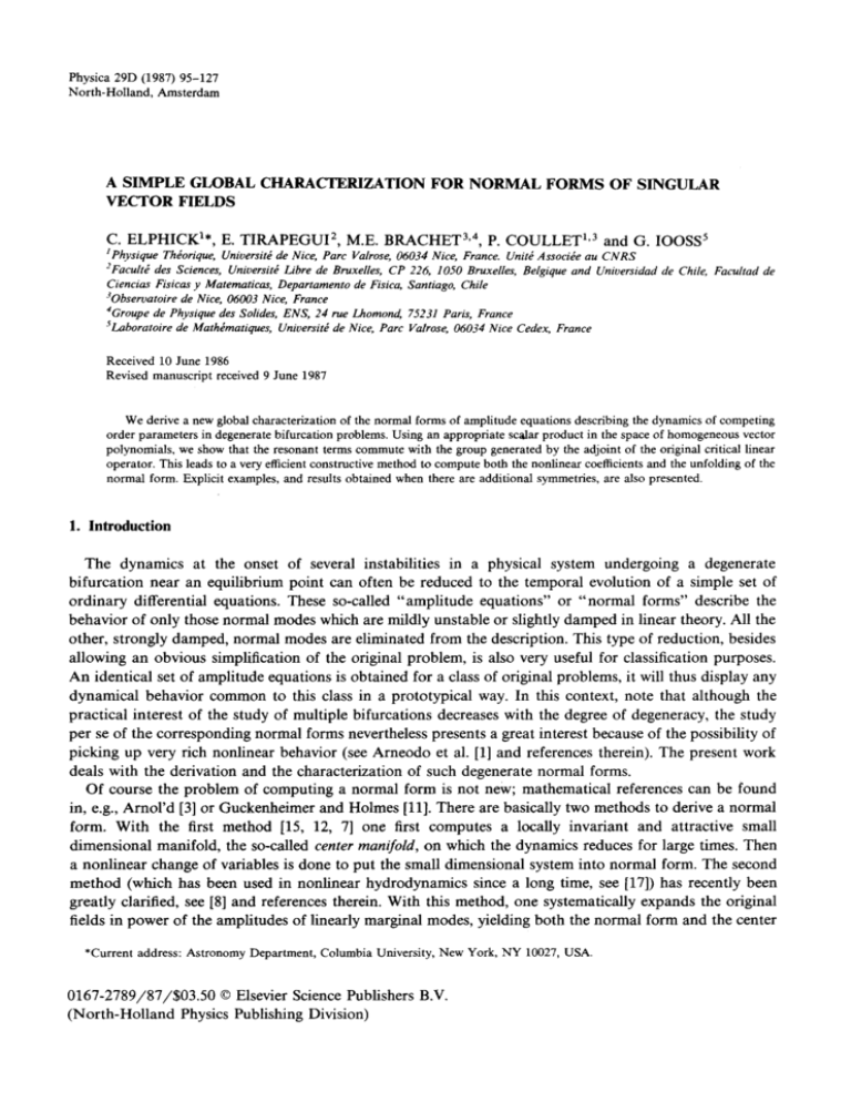 a simple global characterization for normal forms of singular